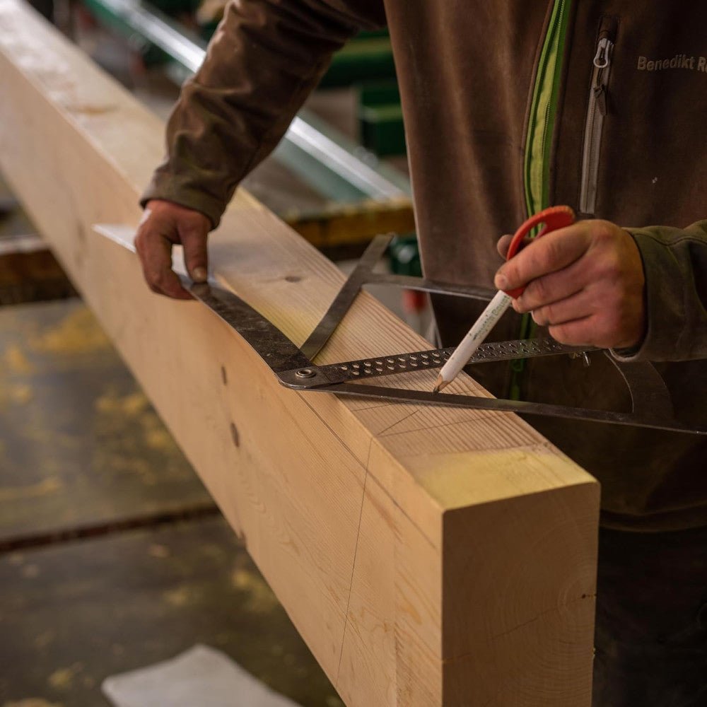 hedue® - Anreissgerät Alphawinkel | Alpha Winkel für Zimmerer , Anreißwinkel & Präzisionswinkel | Winkelmesser