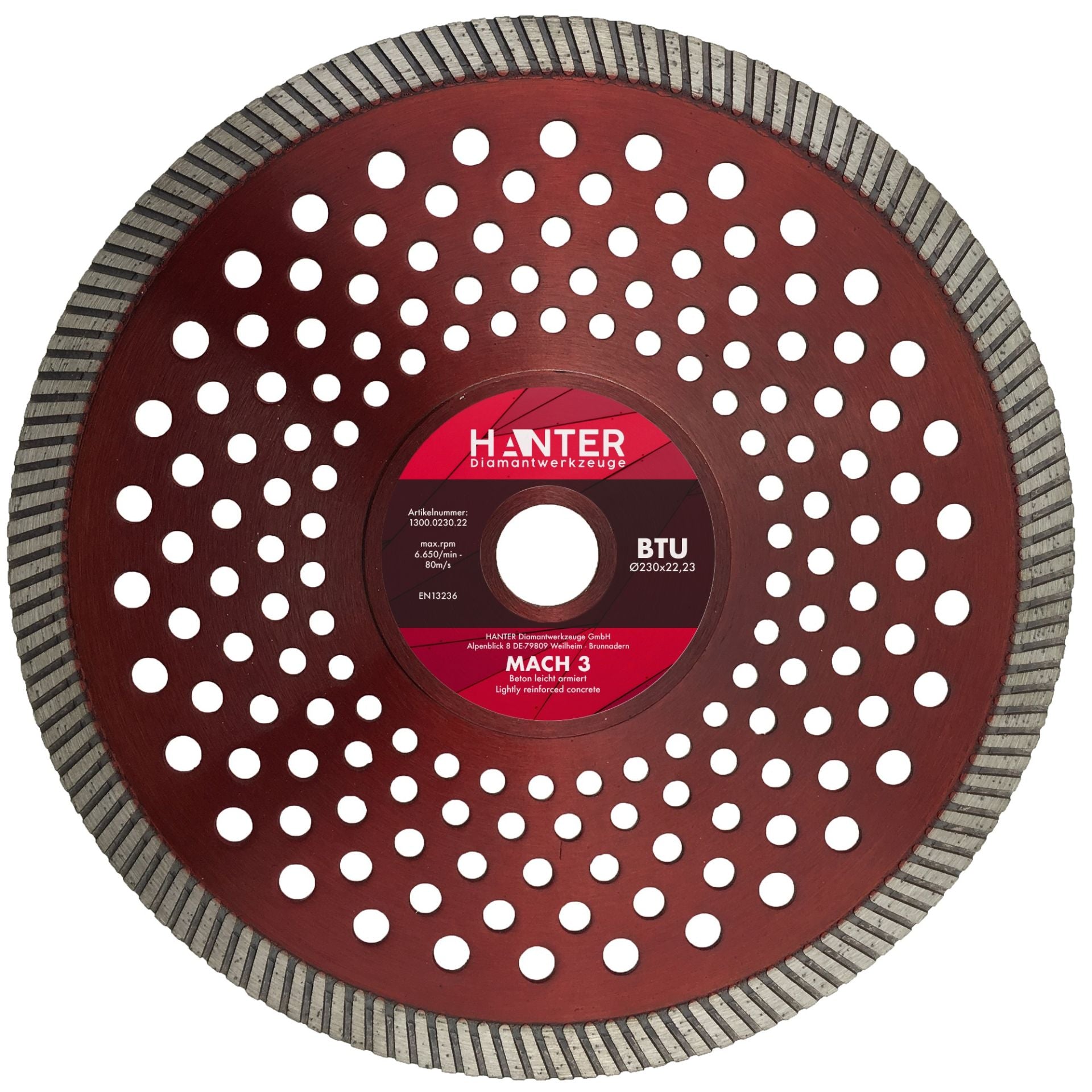 BTU MACH 3 - Premium-Diamanttrennscheibe-Universal Turbo