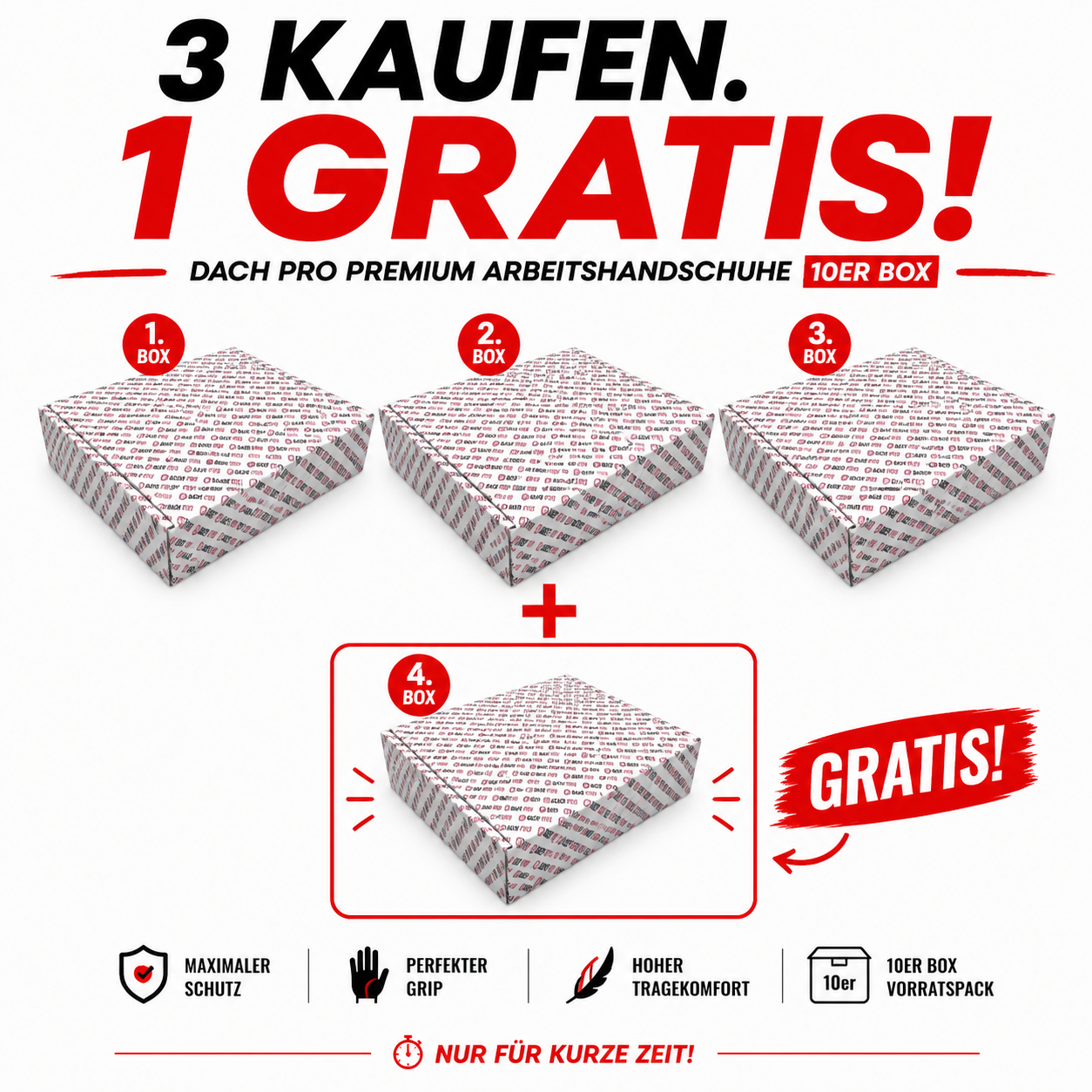3 KAUFEN. 1 GRATIS! – Premium Arbeitshandschuhe (10er Box)
