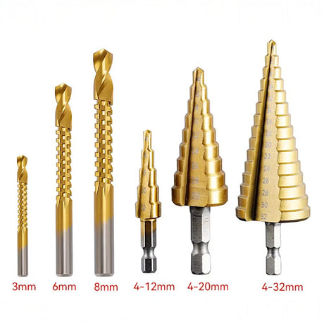 6 - teiliges Stufenbohrer - Set