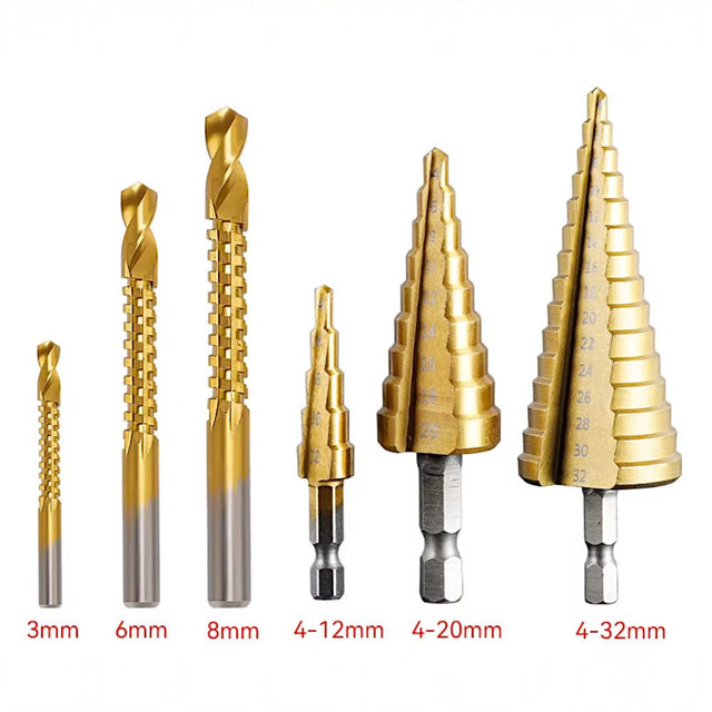 6 - teiliges Stufenbohrer - Set