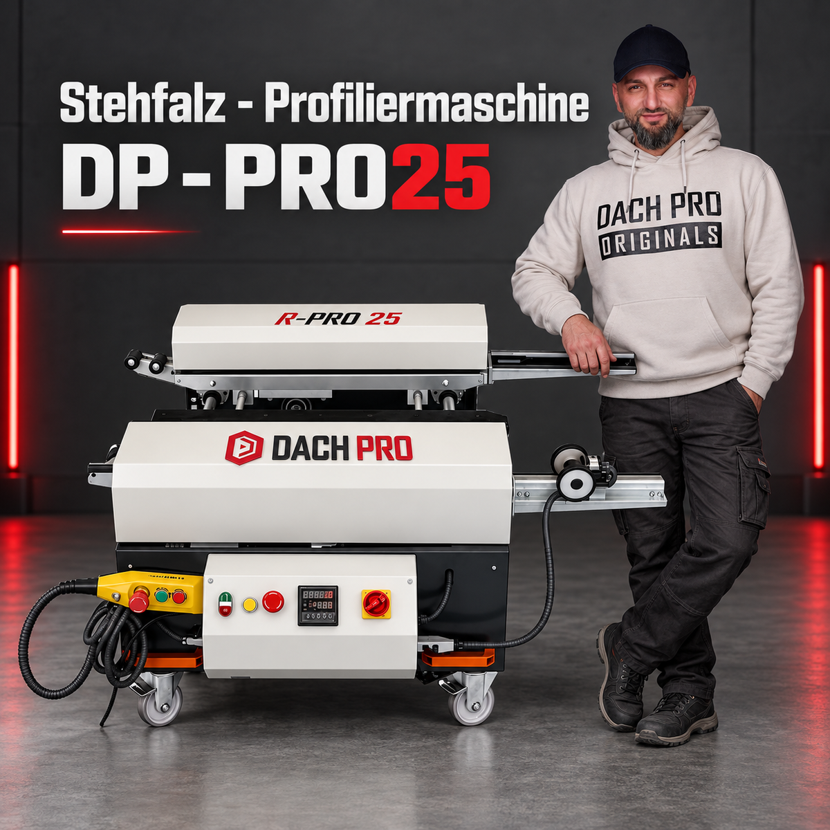 Stehfalz-Profiliermaschine DP-PRO 25 PLUS inkl. Kreissägenvorrichtung