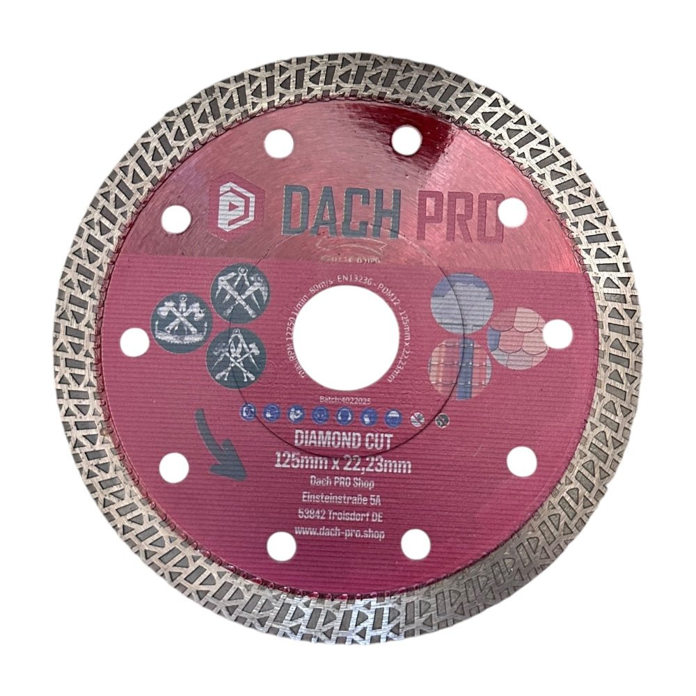 DACH PRO - Premium - Diamanttrennscheibe für Dachdecker 125 x 22,23 mm