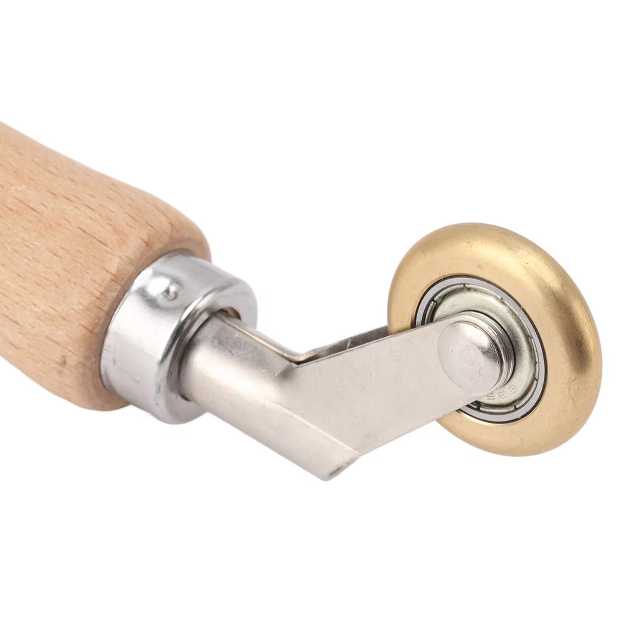 Doppelseitige Andrückrolle mit Silikon- und Messingrolle