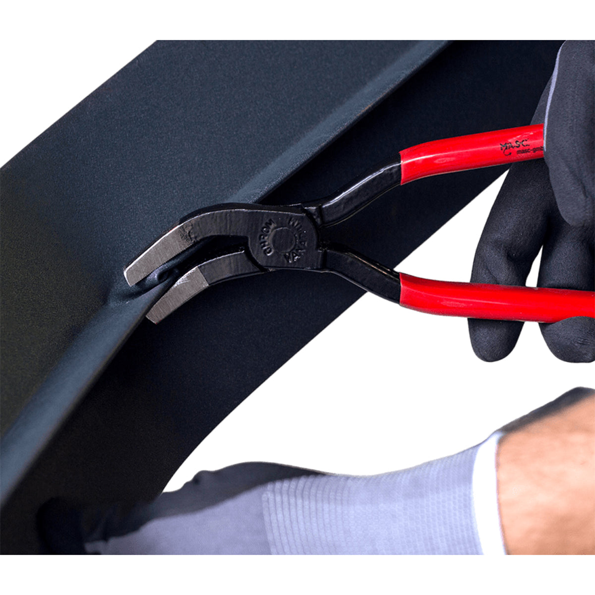 MASC - Pince plate coudée à 45° avec nervures, manche PVC - MASC/Stubai