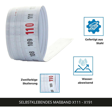 hedue® - Selbstklebendes Maßband 1 bis 10M