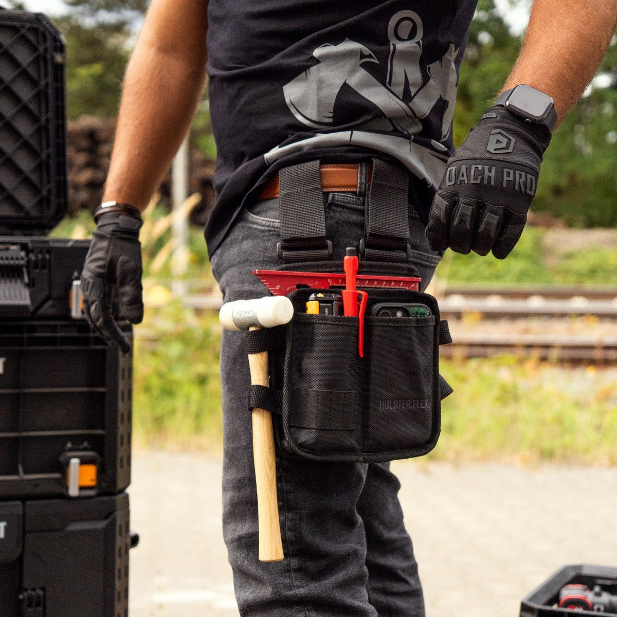 Holster Flex PRO Set – Nageltasche, Gürtel & Bit-Halter