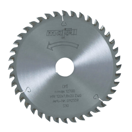 MAFELL - Sägeblatt - HM 120 x 1,2/1,8 x 20 mm, Z 40, FZ/TR, für Feinschnitte in Holz