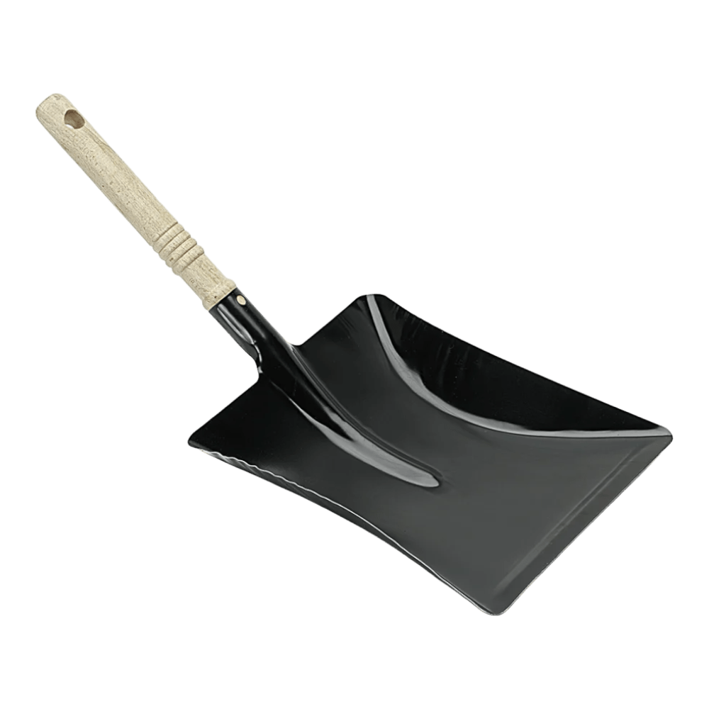 Metall - Kehrblech mit Holzgriff Schwarz Breite: 22 cm