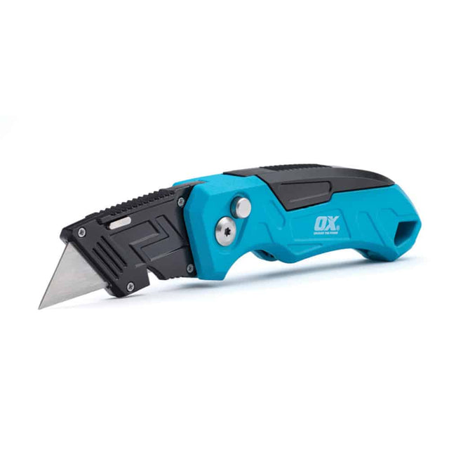 OX TOOLS - OX Pro Heavy - Duty Messer, faltbar, mit Klingenmagazin – inkl. 3 Klingen