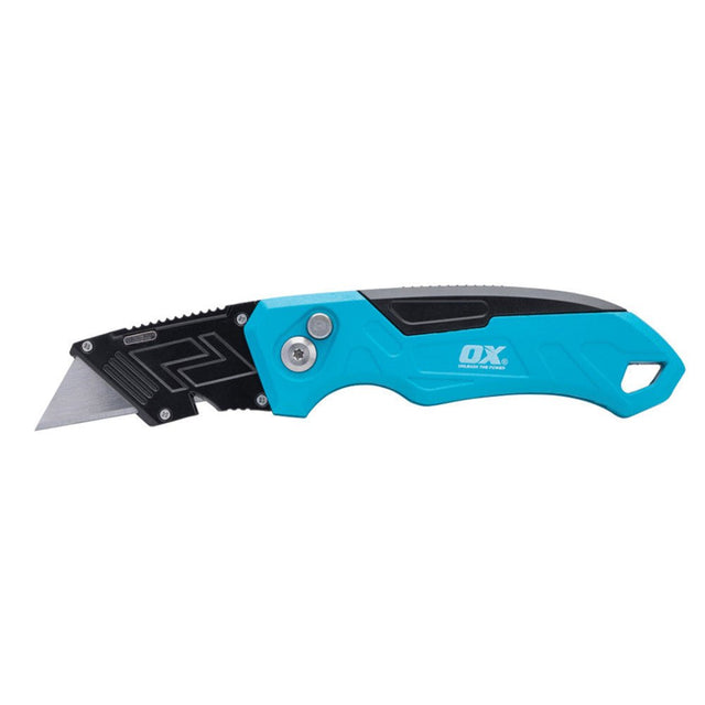 OX TOOLS - OX Pro Heavy - Duty Messer, faltbar, mit Klingenmagazin – inkl. 3 Klingen