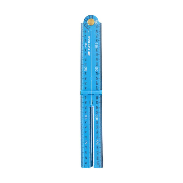 OX TOOLS - OX Pro Tuff Rule – Cyan | metrischer Zollstock & schneller Winkelmesser