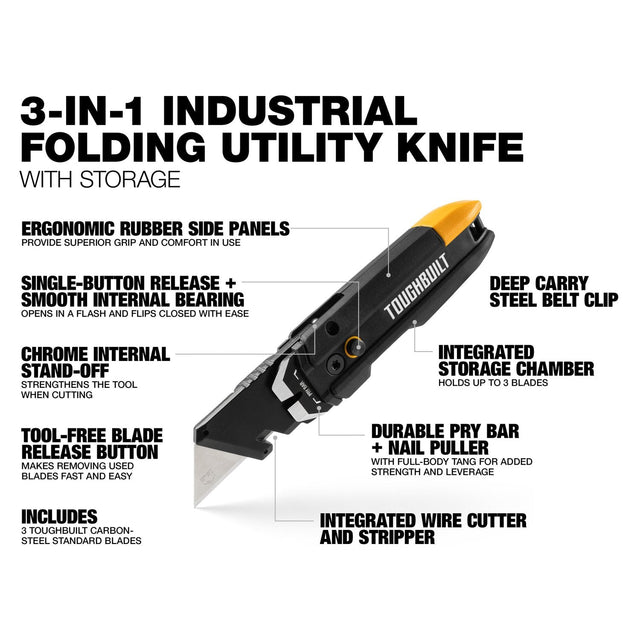Prybar Utility Cuttermesser mit Klingenaufbewahrung