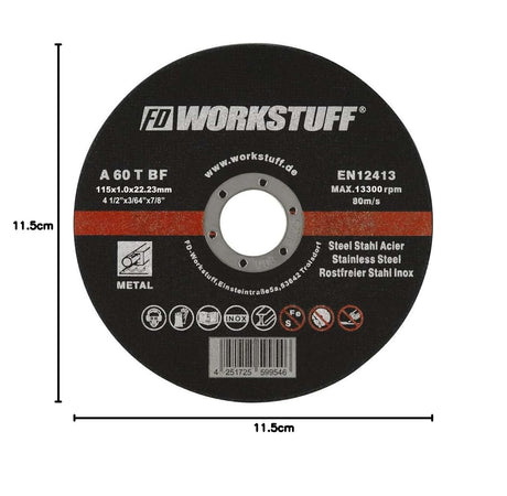 Trennscheiben Ø115 x 1,0 mm – 10er Pack für Winkelschleifer & Flex | Inox geeignet