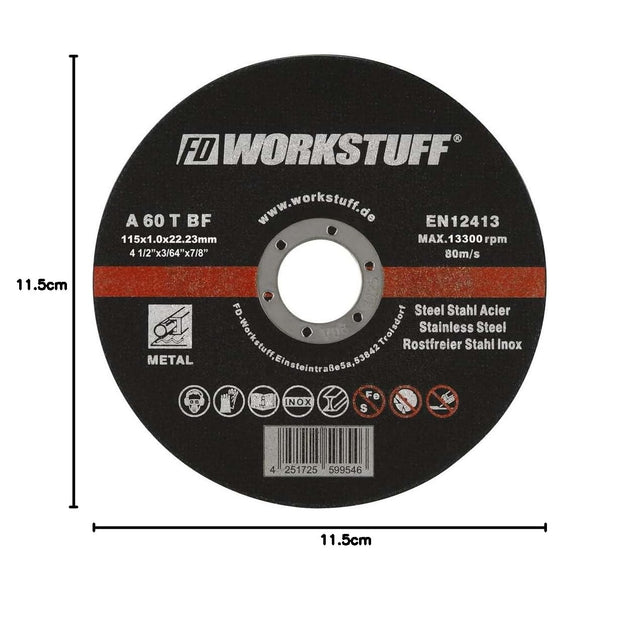 Trennscheiben Ø115 x 1,0 mm – 10er Pack für Winkelschleifer & Flex | Inox geeignet