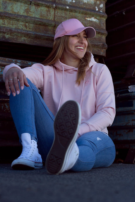 'Zunft' - Cropped Hoodie rosa