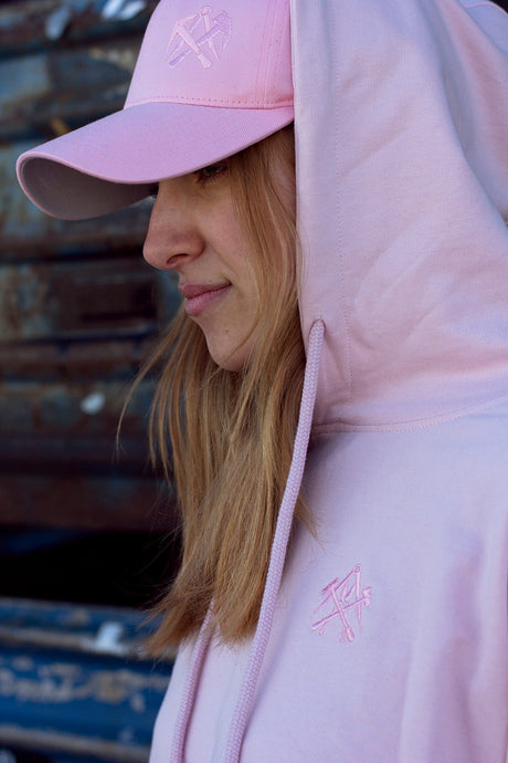 'Zunft' - Cropped Hoodie rosa